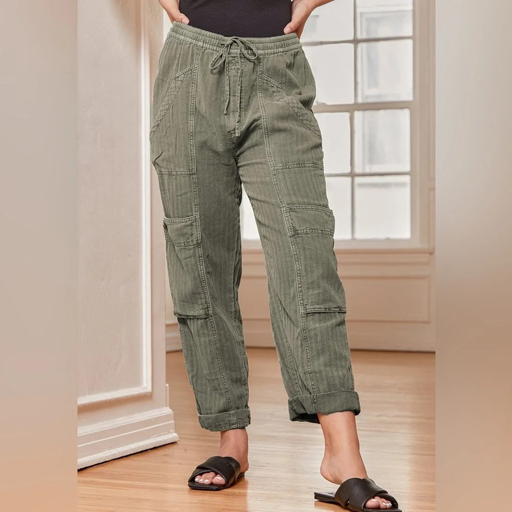 Revolve x Free People Feeling Good Utility Pull on Pants Moss XS